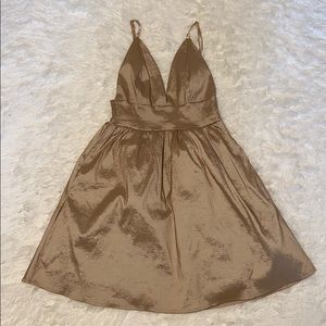 Windsor Metallic Gold Layered Dress size small